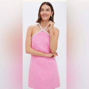 ❌SOLD❌ HYACINTH HOUSE Pink Tweed & Pearl Petra Mini Dress. Chanel vibes! XS.